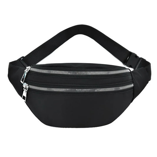 Unisex Pink Fanny Pack Geometric Waist Bag Laser Phone Pouch