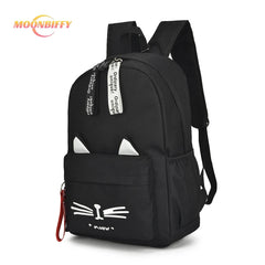 Cute Cartoon Cat Ears School Bags For Teenage Girls Nylon Backpack