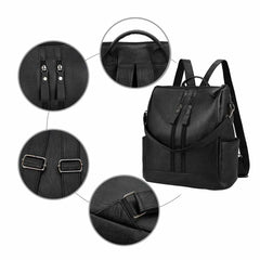 2021 Youth PU Leather Backpack for Students School Bag