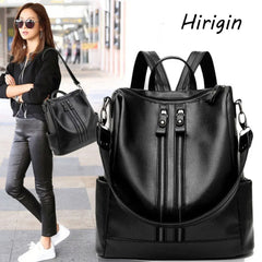 2021 Youth PU Leather Backpack for Students School Bag