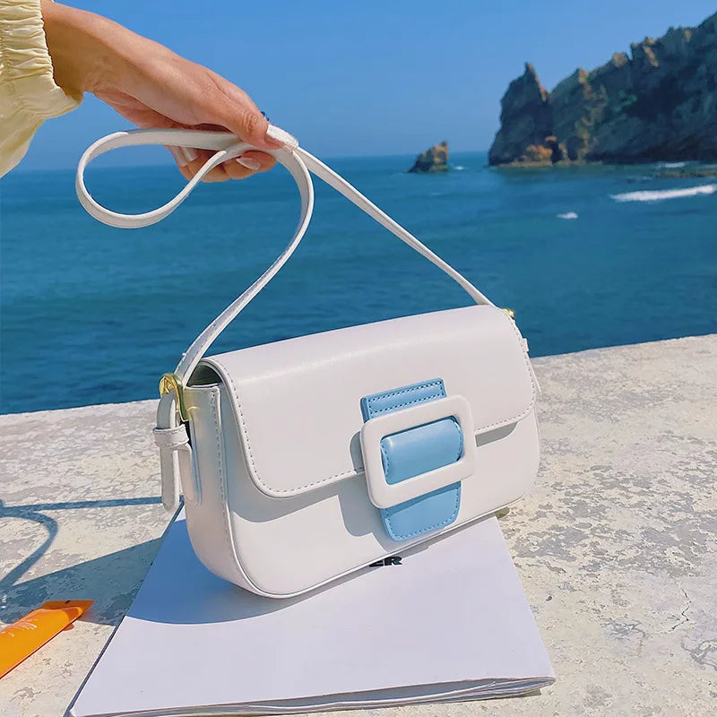 2021 Retro PU Leather Shoulder Bag Women Messenger Handbag