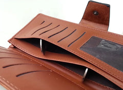 Skull Wallet and Purse Women's Long Leather Wallet Buckle Rivet Purse
