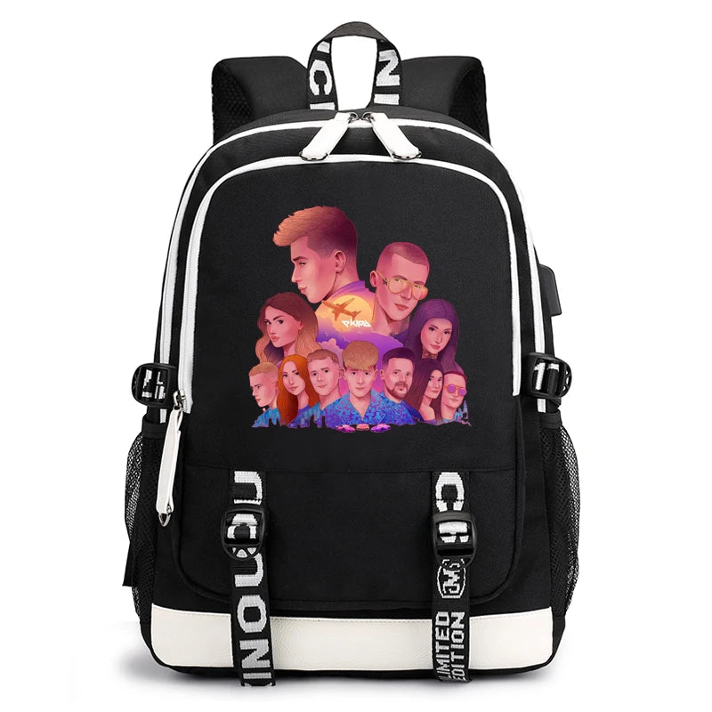 2021ekipa printedUSB backpack men and women travel youth school bag student bag