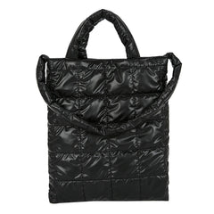 2021 Women's Quilted Shoulder Bag for Winter, Large Capacity Nylon Tote