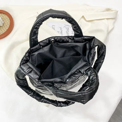 2021 Women's Quilted Shoulder Bag for Winter, Large Capacity Nylon Tote