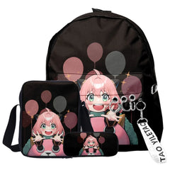 Anime Spy X Family Backpack Set for Students Boys Girls Schoolbag