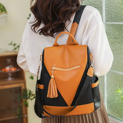 Anti-theft Backpack Women's Tassel Vintage Nylon Fabric Backpack