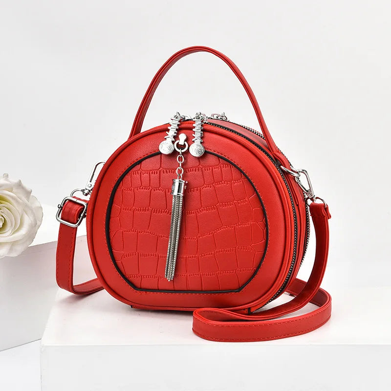 Autumn Handbag Women's Shoulder Round Bag PU Small