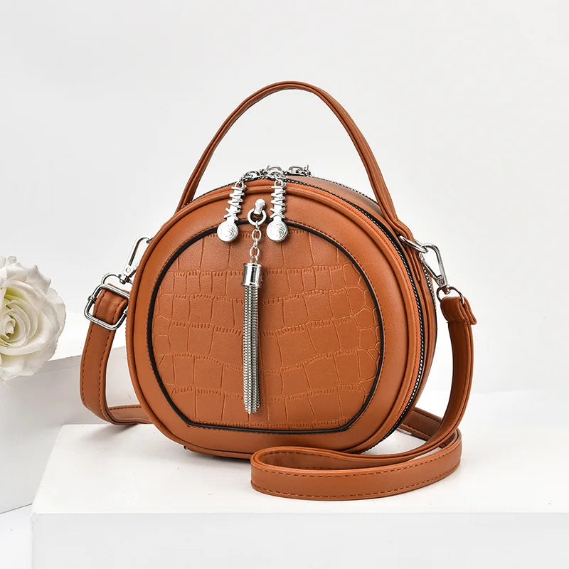 Autumn Handbag Women's Shoulder Round Bag PU Small