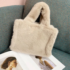 Autumn/Winter Women's High Fur Plush Tote Bag