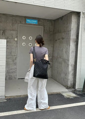 Autumn/Winter High Capacity Rhombic Tote Bag Female Large Bag