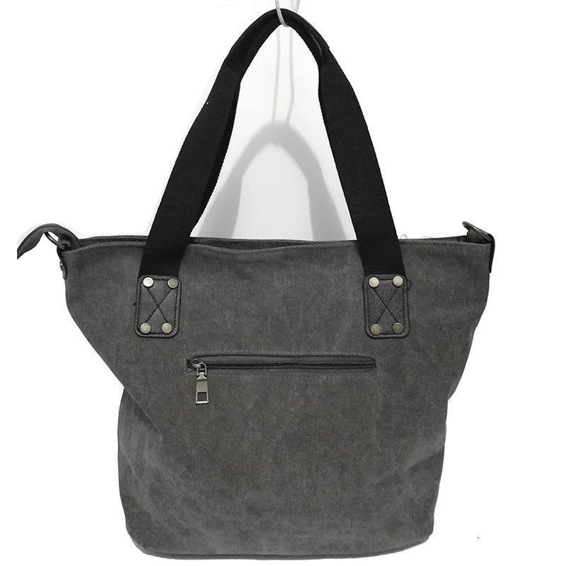 Vintage Canvas Shoulder Bag Women Travel Tote Multifunctional Bolsos