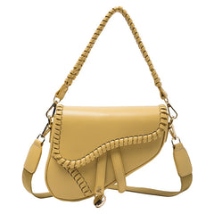 Women's Shoulder Messenger Saddle Bag Autumn Fashion Solid Color Literary Bag