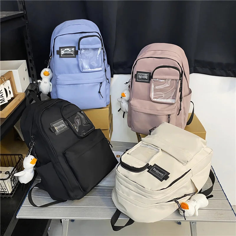 Women Nylon Backpack Anti Theft Travel Backpacks College Rucksack