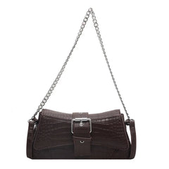 Crocodile Pattern Women's Underarm Bag Chain Messenger Handbag