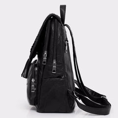 Minimalist Female Backpack Pu Leather Women Bagpack