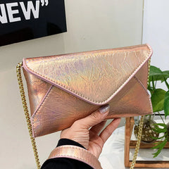 Orange Messenger Bag Evening Clutch Purse Envelope Wallet Chain Shoulder Bag