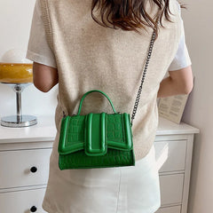 Stone Pattern Chain Shoulder Bag Clutch Flap Messenger Lady Handbag