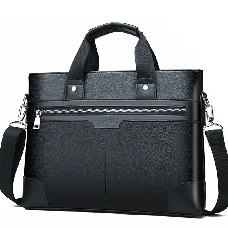 Men's PU Leather Business Briefcase Laptop Shoulder Bag