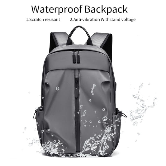 Waterproof Men's Laptop Backpack w/ USB Port 15.6inch