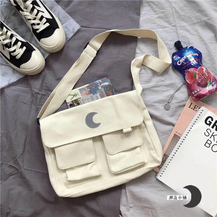 Canvas Diagonal Cross Bags Youth Casual Large Capacity Shoulder Bag