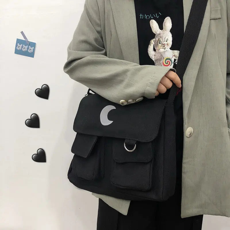 Canvas Diagonal Cross Bags Youth Casual Large Capacity Shoulder Bag