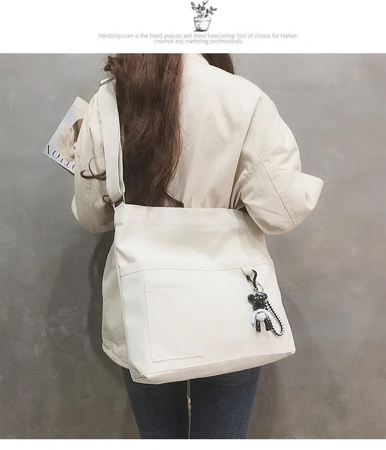 Canvas Women's Shoulder Messenger Bag Large Capacity Tote Bag
