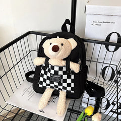 Bear Canvas School Bags For Kids Kindergarten SchoolBags