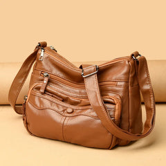 Casual Purses Ladies Shoulder Crossbody Bag Vintage Multi-Pocket Messenger