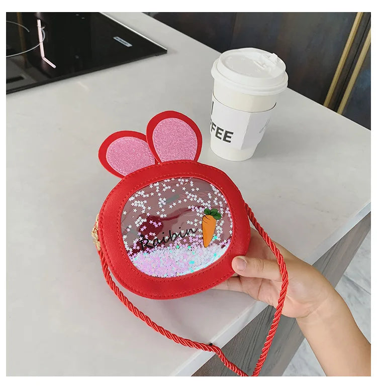 Kids Rabbit Ear Shoulder Bag Sequin Carrot Crossbody Women's Bag