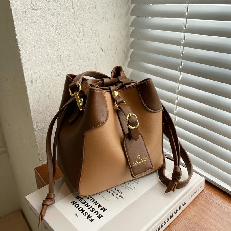 Colorful Handbags PU Women Bucket Clutch Bags Crossbody Shopping Package