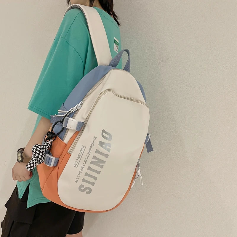 Waterproof Nylon Women Backpack Large Capacity School Bag
