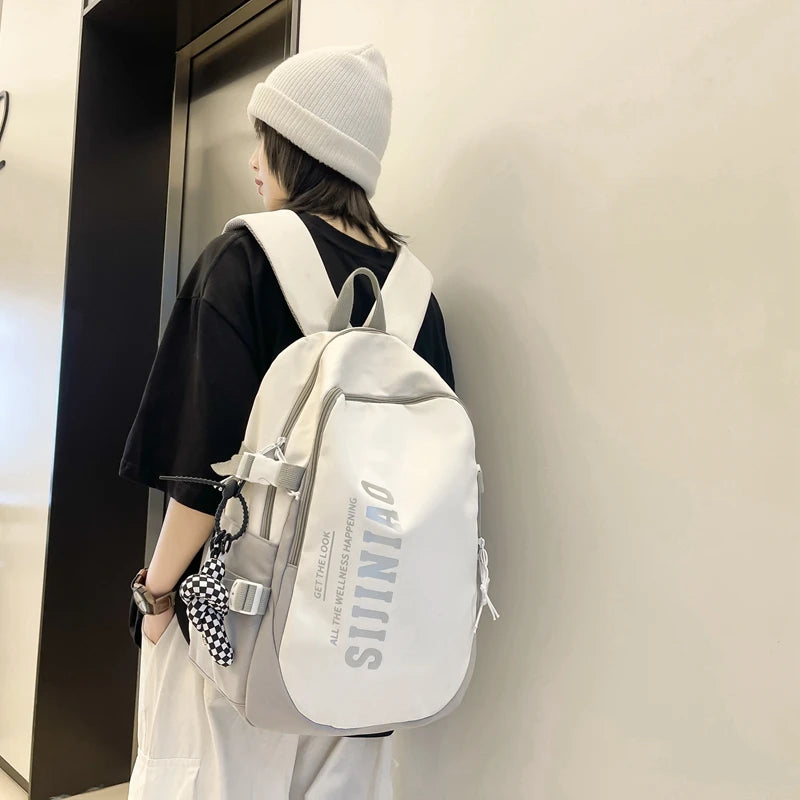 Waterproof Nylon Women Backpack Large Capacity School Bag