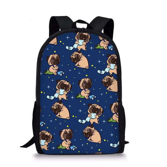 Cartoon Dog Print School Bags for Boys Large Capacity Children's Backpack