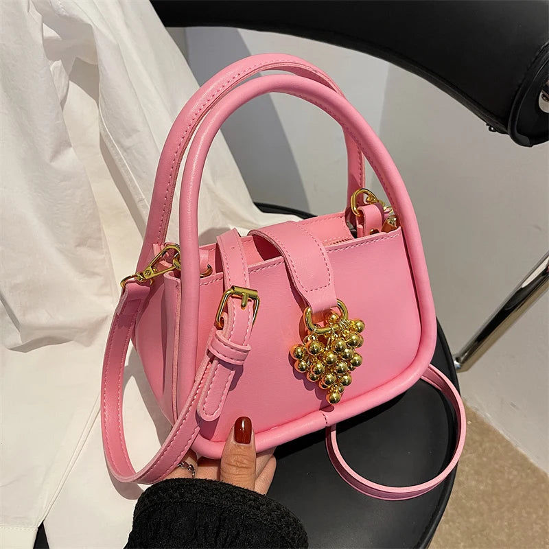 Grape Beading PU Leather Tote Bag for Women