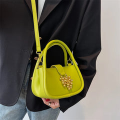 Grape Beading PU Leather Tote Bag for Women