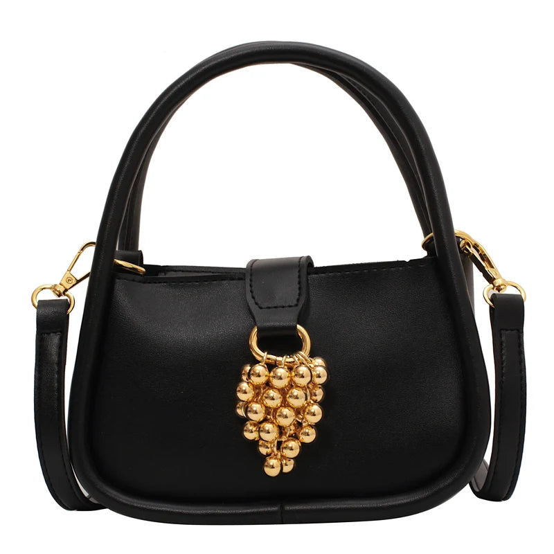 Grape Beading PU Leather Tote Bag for Women