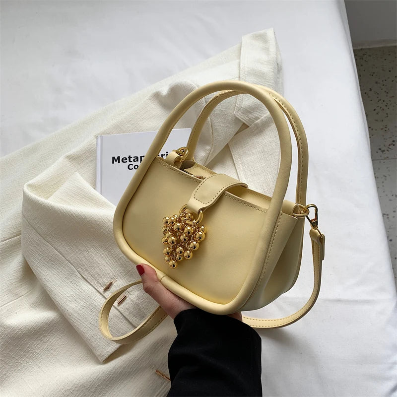 Grape Beading PU Leather Tote Bag for Women