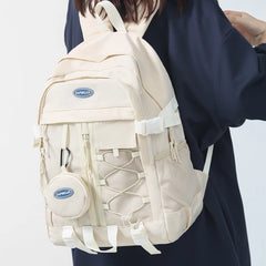Waterproof Multi-Pocket Nylon School Backpack for Students