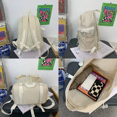 Waterproof Multi-Pocket Nylon School Backpack for Students