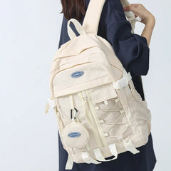 Waterproof Multi-Pocket Nylon School Backpack for Students