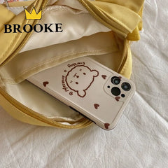 Women Bear Canvas Shoulder Bag High Capacity S...