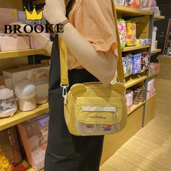 Women Bear Canvas Shoulder Bag High Capacity S...