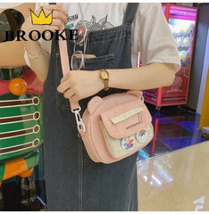 Women Bear Canvas Shoulder Bag High Capacity S...