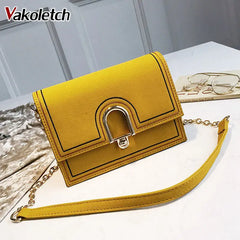 Yellow Crossbody Bag Women PU Leather Sling Shoulder Bag KL720