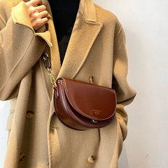 Brown Leather Crossbody Bag for Women Vintage Shoulder Handbags