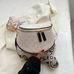Crossbody Bag Pu Leather Soft Messenger Bags For Ladies Zipper Wide Shoulder