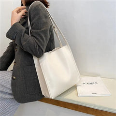 Women Leather Shoulder Bag Large Capacity Solid Totes Handbag