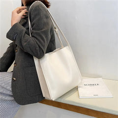 Women Leather Shoulder Bag Large Capacity Solid Totes Handbag