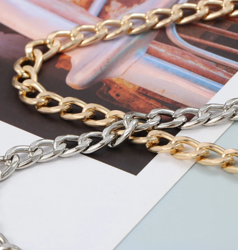 Metal Chain Waist Belt with Letter Bag Box Women European Ins Mini Fanny Packs